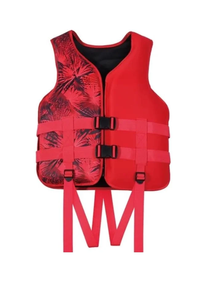 REBENUO Professional Neoprene Swimming Life Jacket High-Buoyancy Swim Vest for Water Sports (Red, XX-Large, 90-120kg) jfwns