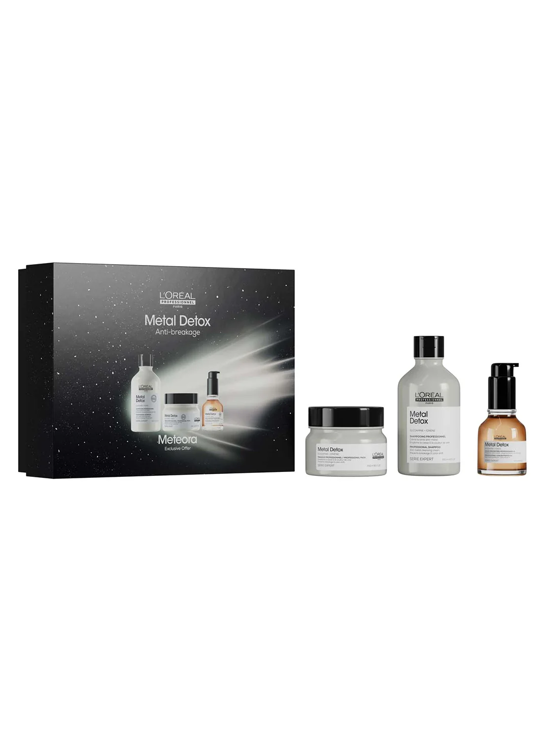 Premium Metal Refreshing Hair Care Trio Set - Professional Shampoo, Mask, and Oil (300mL, 250mL, 50mL) ja5j0