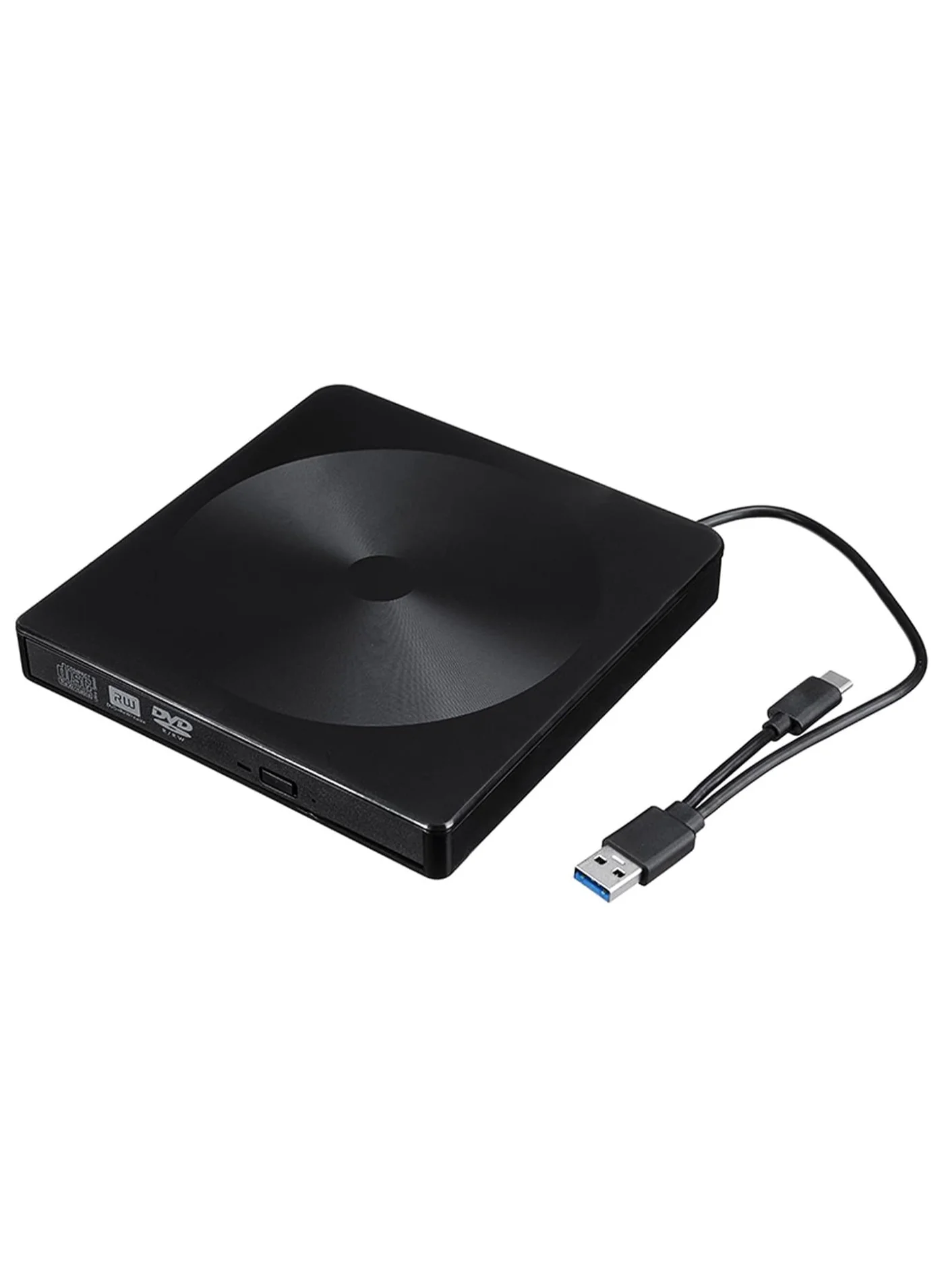 GUDOO External CD DVD Drive USB 3.0 and Type-C Portable Optical Disc Reader for Laptop and Desktop (Black) yn0fl