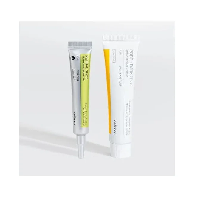 Celimax Vita A Retinal Shot Booster and Pore Dark Spot Brightening Cream Set (For All Skin Types, 30 mL) gzhz3