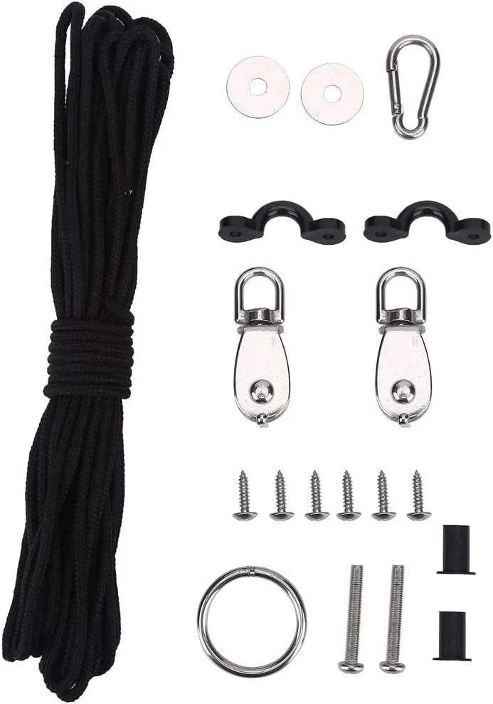 Anchor Trolley Kit for Kayak and Canoe Premium Marine Grade Pulley System with Pad Eyes and Hooks (Complete Set) isqo8