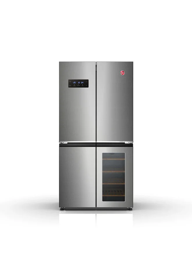 Hoover Cross Door Refrigerator with Integrated Wine Cooler Premium Stainless Steel Finish (755 L, Grey) ord52