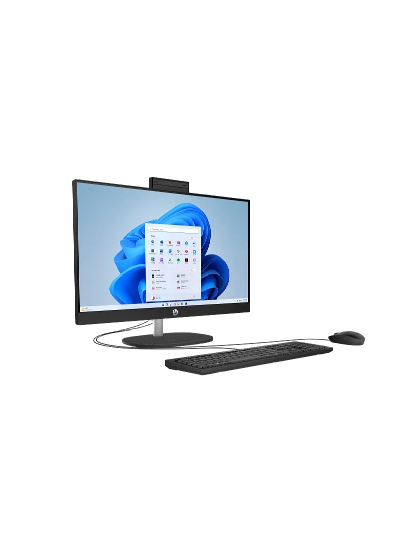Premium All-In-One Desktop Computer 24-inch FHD IPS Touch Display Intel Core i7 8GB RAM 1TB SSD Wired Keyboard & Mouse Jet Black fkgok