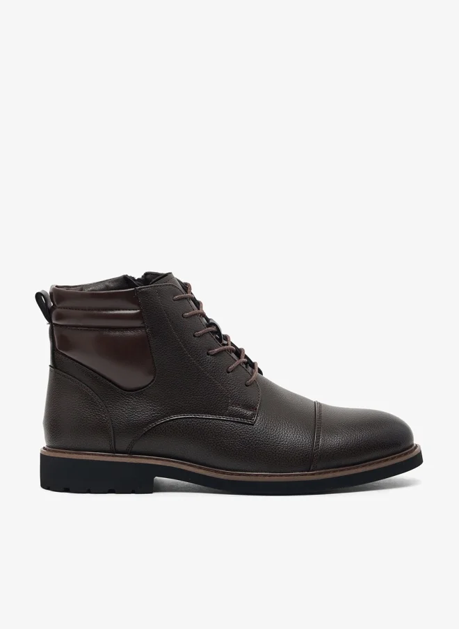 Robert Wood Lace Up Boots Premium Leather Ankle Footwear for Men (Black, 42 EU) 5taj1