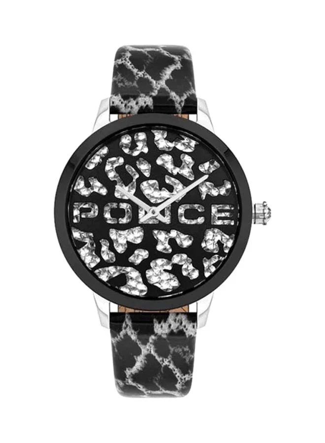 Police Bagan Analog Wrist Watch for Women Round Dial Leather Band (36 mm) nsyqt