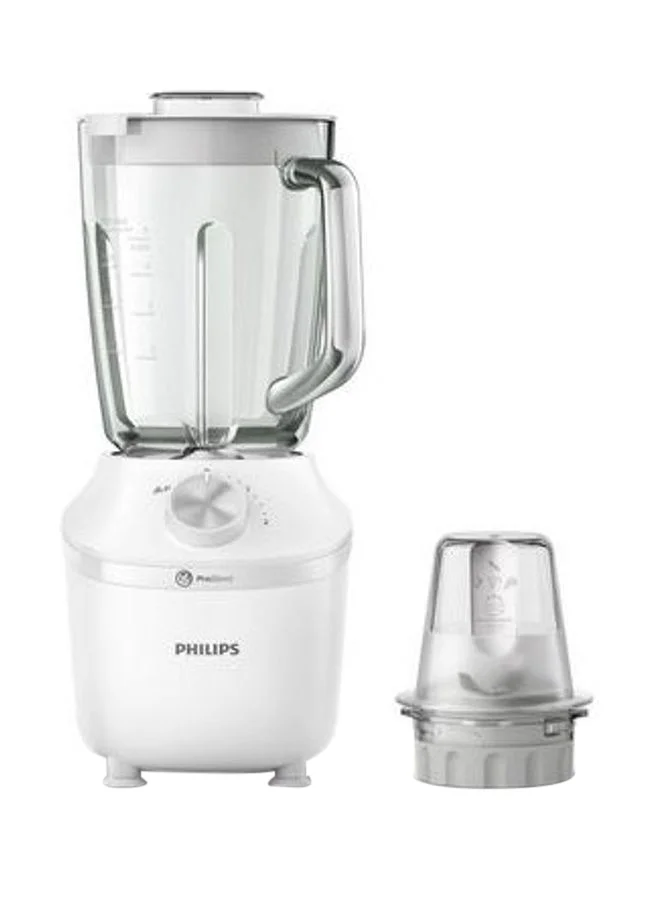 Professional Glass Jar Blender with Chopper Attachment 2-Speed Pulse Control (White, 2 L, 600 W) mgj8b