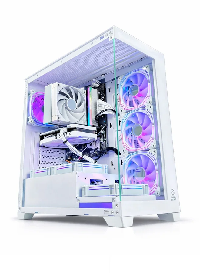 Game Sekret Gaming Desktop PC (Intel Core i5-14400F, 16GB RAM, 1TB SSD, RTX 5060 8GB, Windows 11 Pro) White myutj