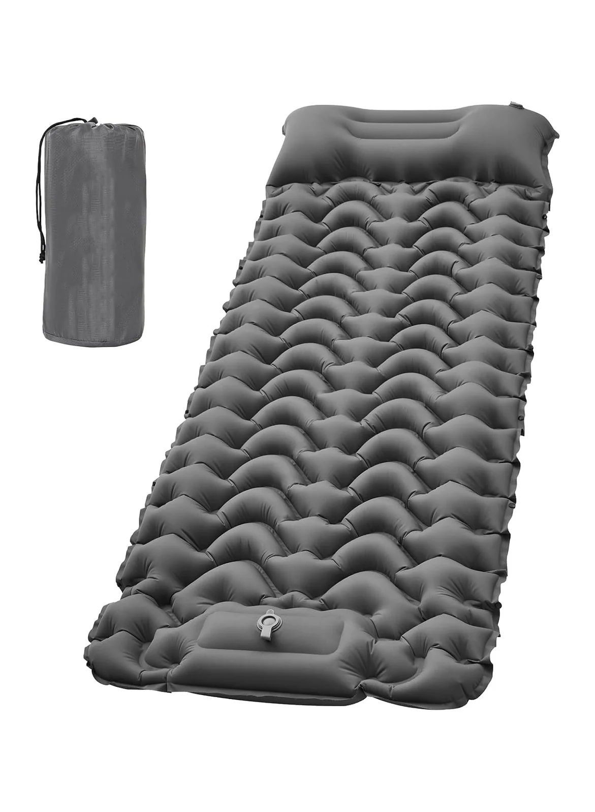 BlueFire Inflatable Camping Air Mattress with Built-in Foot Pump and Pillow, Waterproof 20D Nylon Sleeping Pad for Outdoor Travel (190cm x 60cm) jt36u