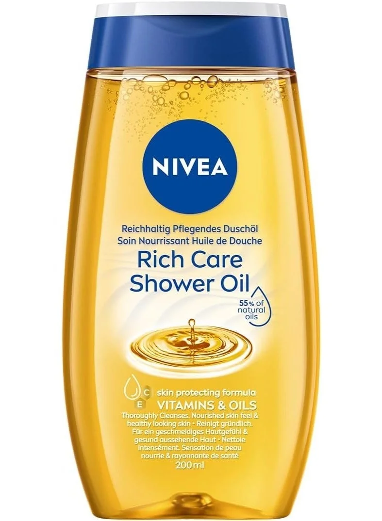 NIVEA Natural Oil Shower Oil Premium Moisturizing Body Cleanser for Dry Skin (200 mL) qs6i6