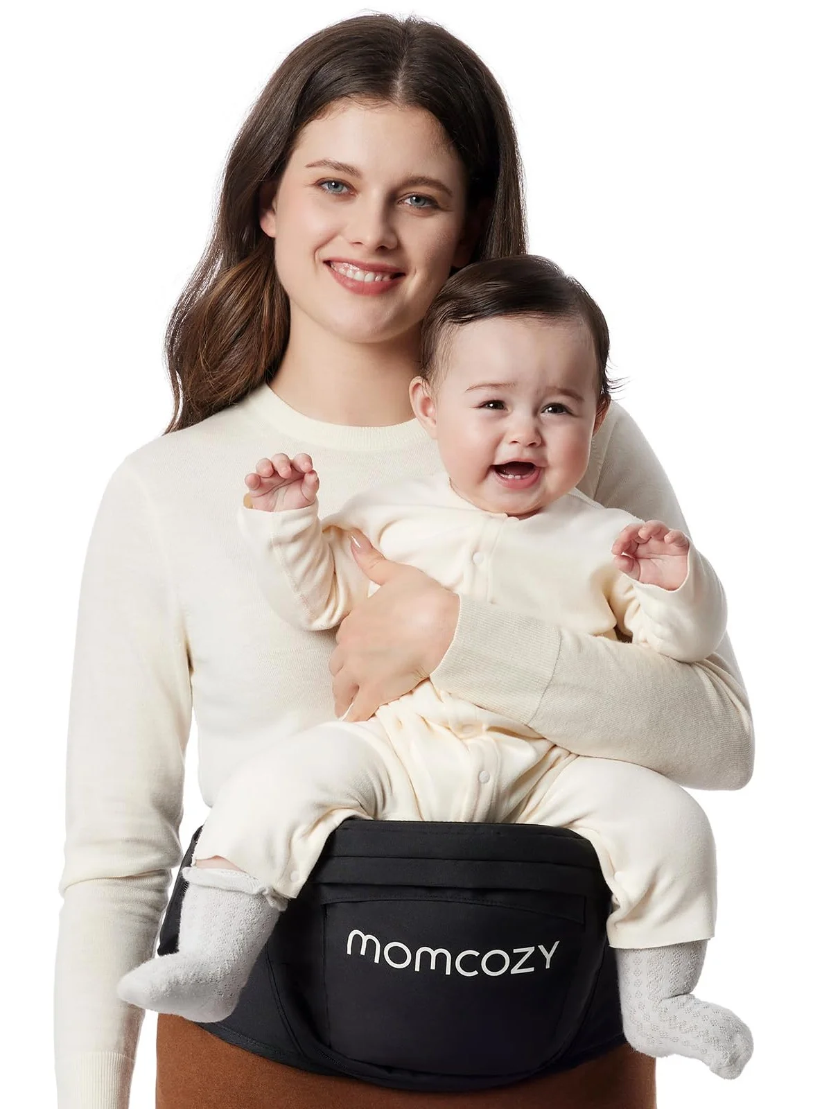 Premium Ergonomic Hip Seat Baby Carrier with 3D Belly Protector and Storage Pockets (Adjustable Waistband, For Newborns to Toddlers) x9tn3