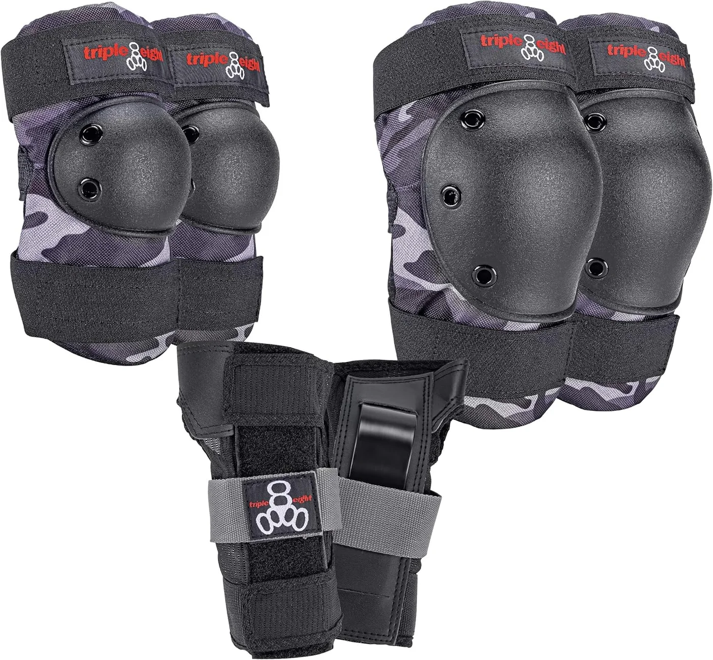 Premium Protective Pad Set for Knee Elbow and Wrist Guards (Adult, Black, 3-Piece Set) 3eyjq