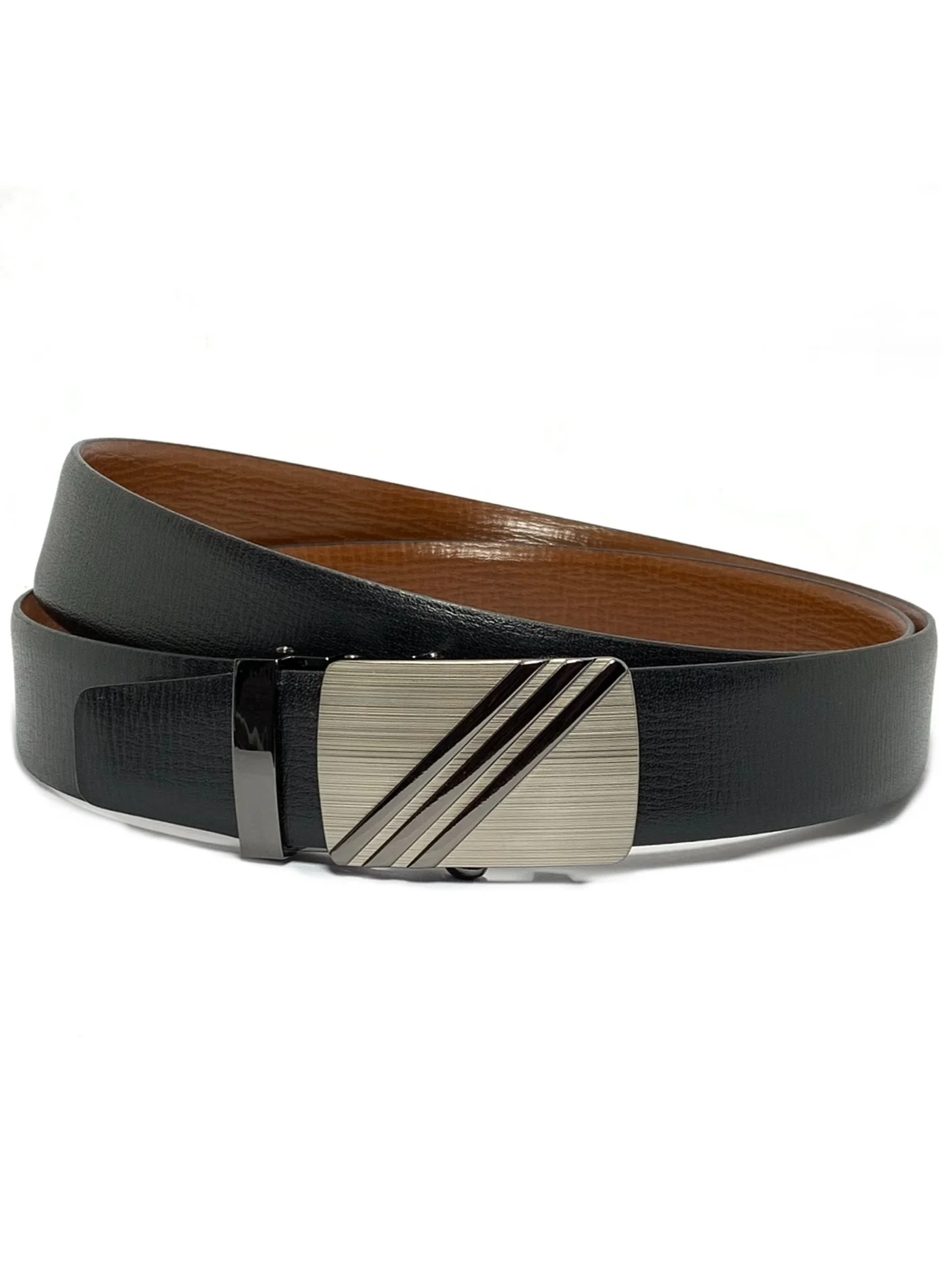 Classic Milano Genuine Leather Men's Automatic Buckle Dress Belt Premium Spanish Leather Formal Office Wear (Black, S) epv1z