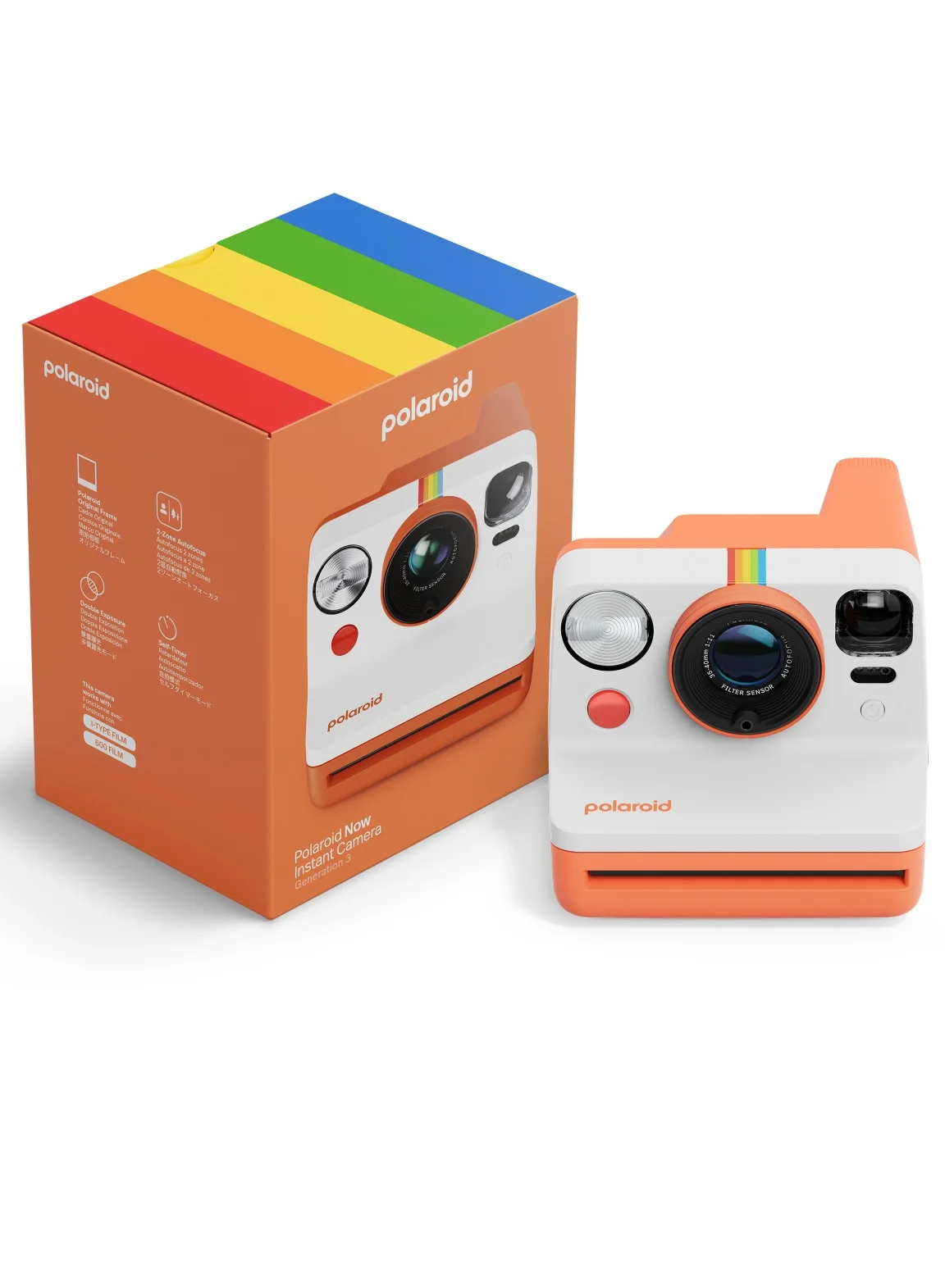 Analog Instant Film Camera Gen 3 with Dual-Lens Autofocus and Self-Timer (Coral, 1 Unit) 5hp4f