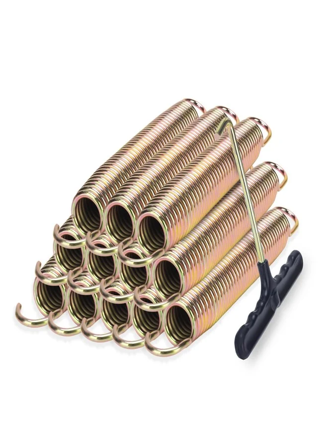 LOIUO Trampoline Springs Replacement Galvanized Steel Heavy Duty High Tensile Universal Accessories with T-Hook Tool (12 Pack, 14 cm) 2i6g6
