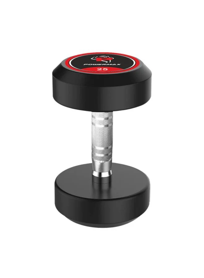 Professional Rubber Coated Round Dumbbell for Home Gym Strength Training (Black, 25kg) zuhvm