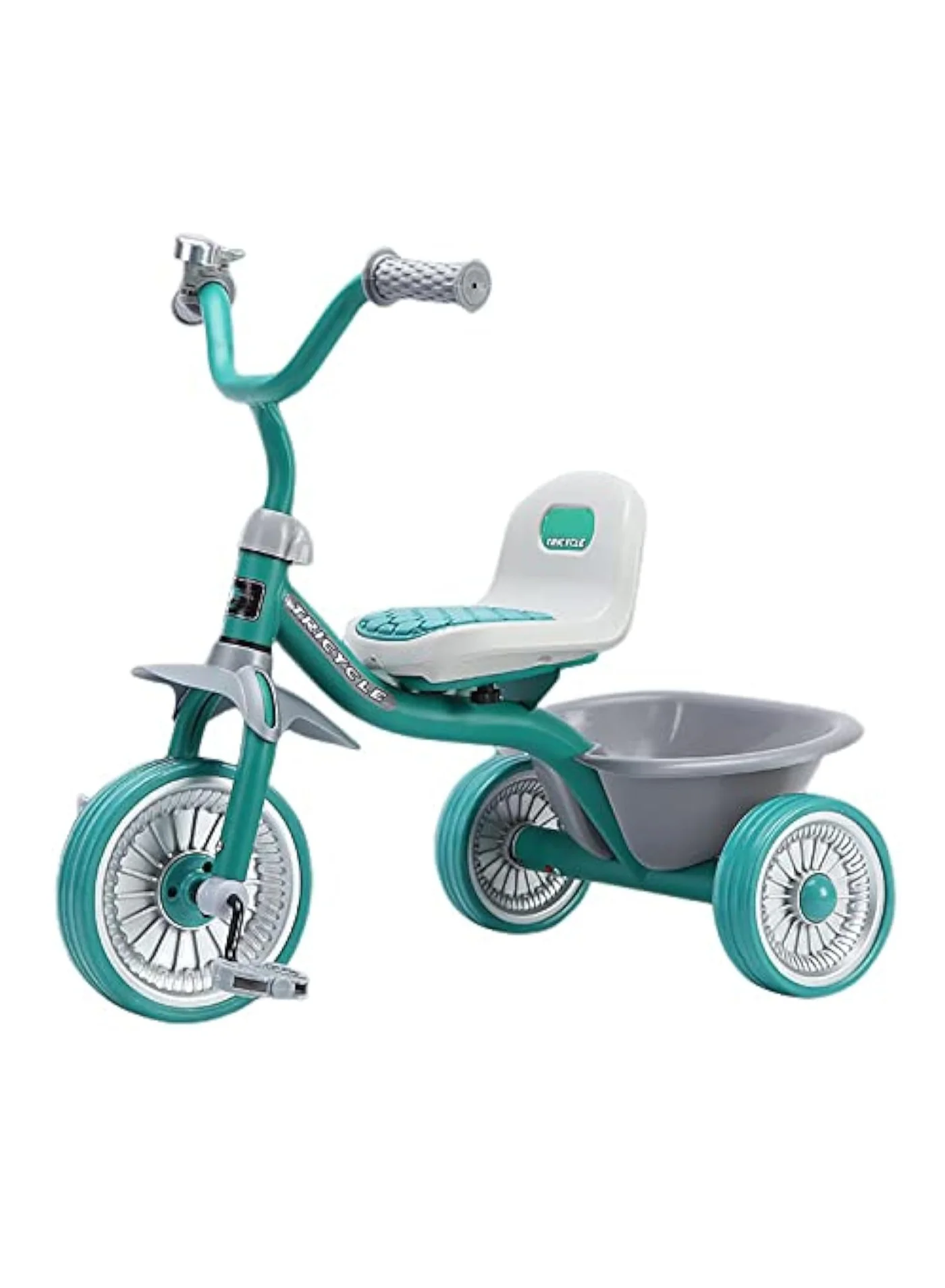 Arabest Kids Tricycle with Steel Frame and Adjustable Seat, Premium Riding Bike Toy with Storage Basket and Silent Tires for Boys and Girls (Green) g1jdv