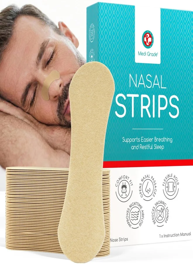 Premium Nasal Breathing Strips for Nighttime Comfort and Snoring Reduction (Skin Tone, 50 Pack) afrqr
