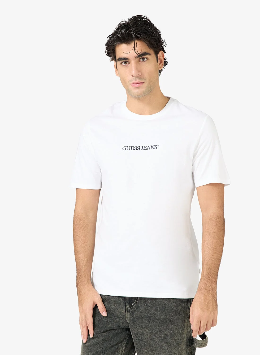 Premium Logo Embroidered Crew Neck Short Sleeve T-Shirt (Unisex, Adult, Solid) vjaz4