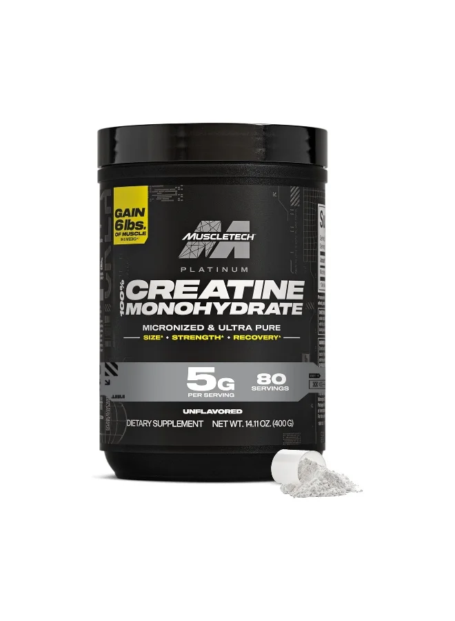 Essential Series Platinum Creatine Monohydrate Powder Premium Fitness Supplement (Unflavored, 400g) v55a8