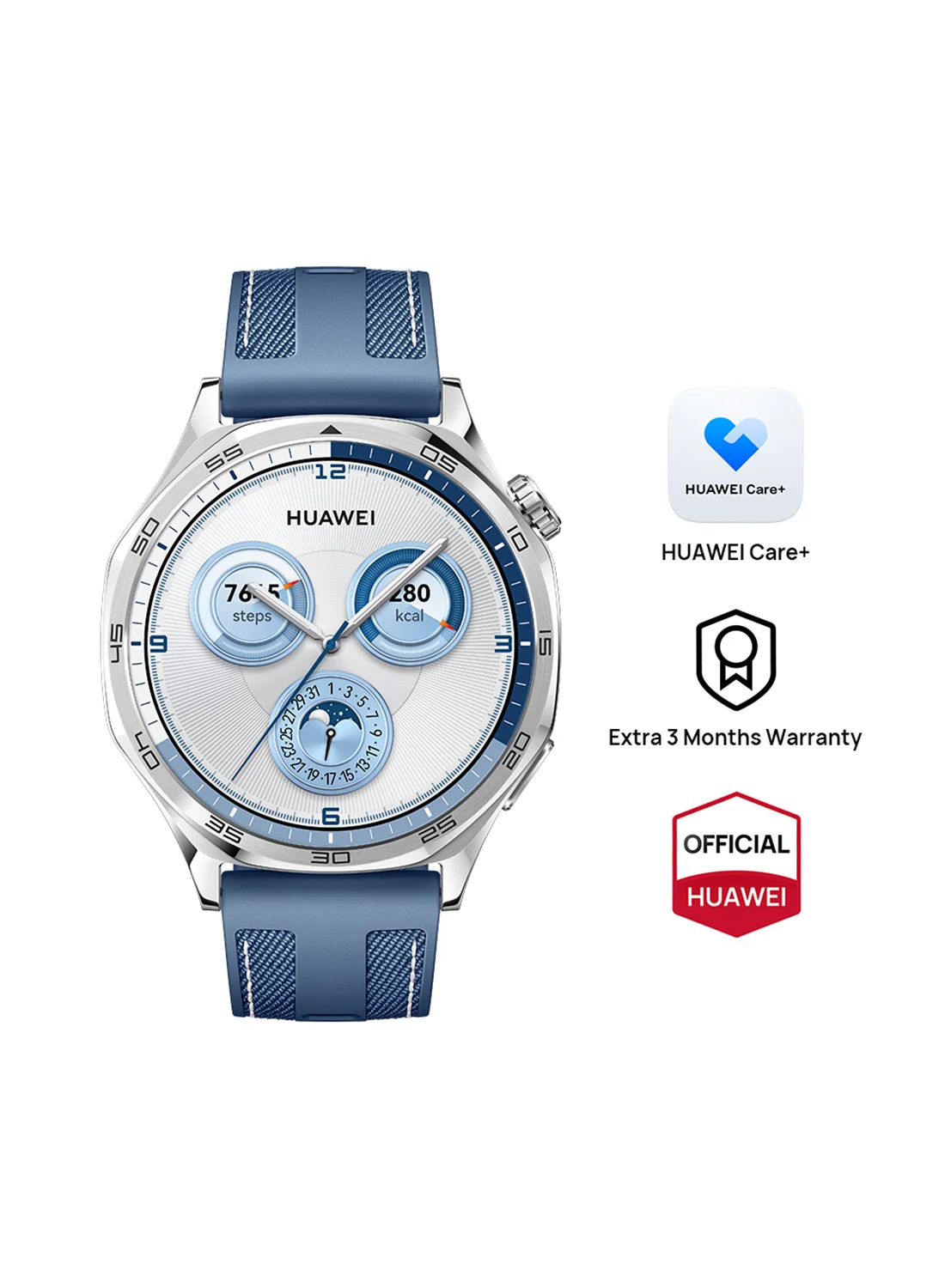 Smart GT 5 Smartwatch Premium Fitness Tracker with Health Monitoring and Long Battery Life (Blue, 46 mm) de9fr