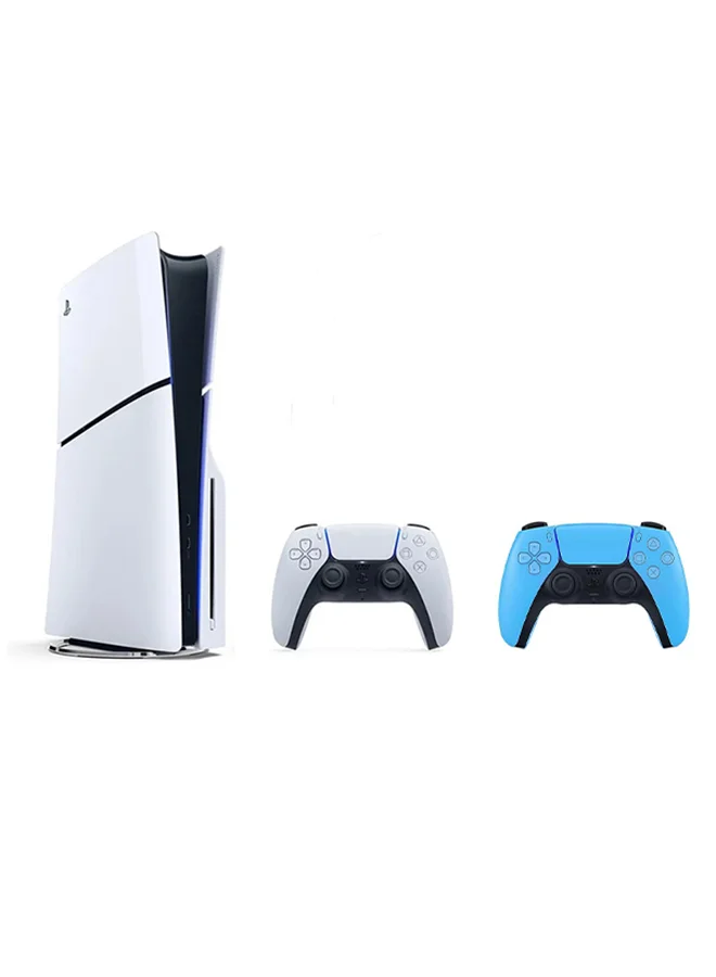 Premium Slim Gaming Console Disc Edition With Extra Blue Controller (1 Unit) wkdmk