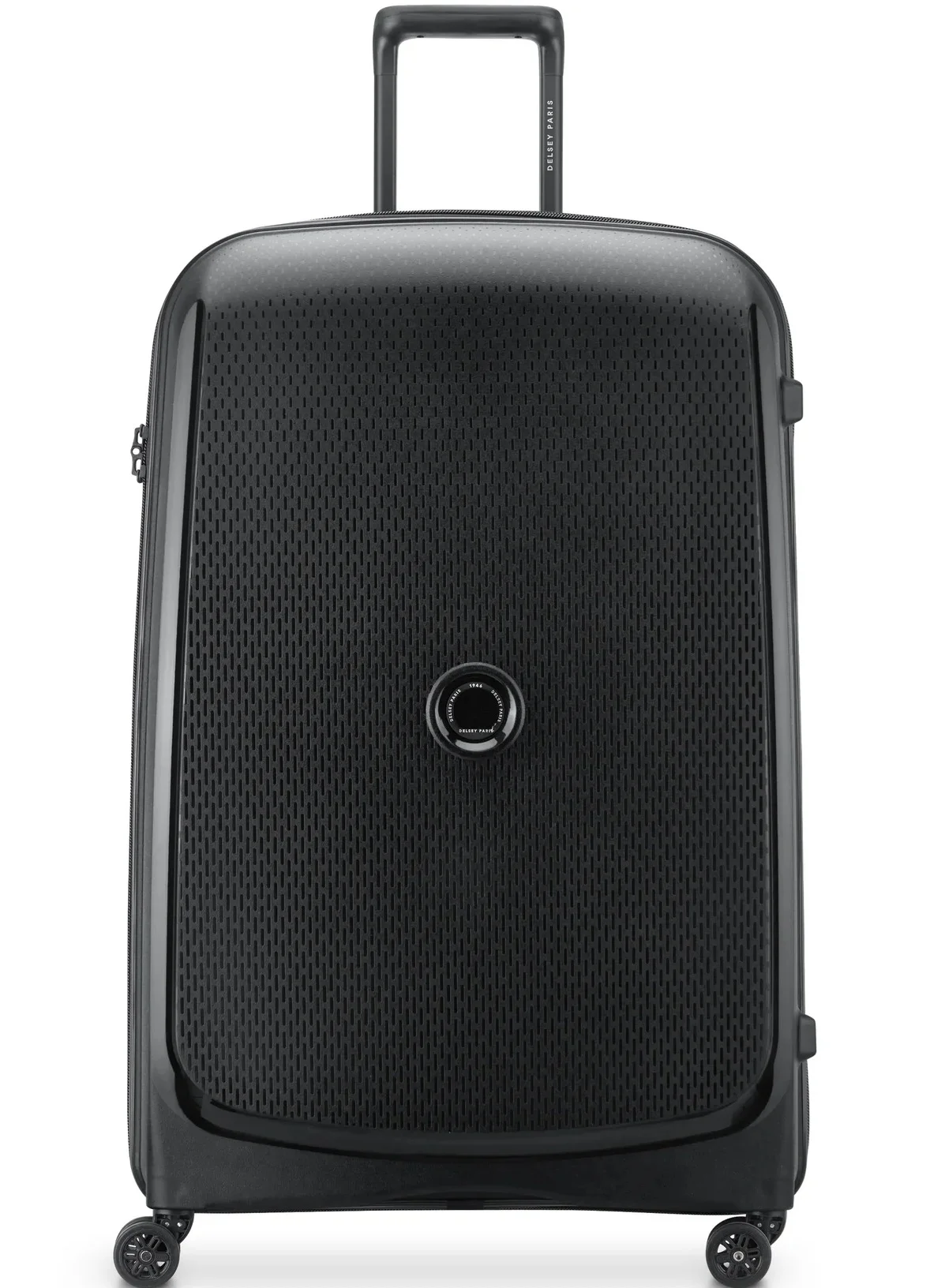 Delsey Belmont Plus Hard Shell Trolley Suitcase, Durable Polycarbonate, 8-Wheel Spinner, TSA Lock, Large Check-in Size (83 cm, Black) n48y4