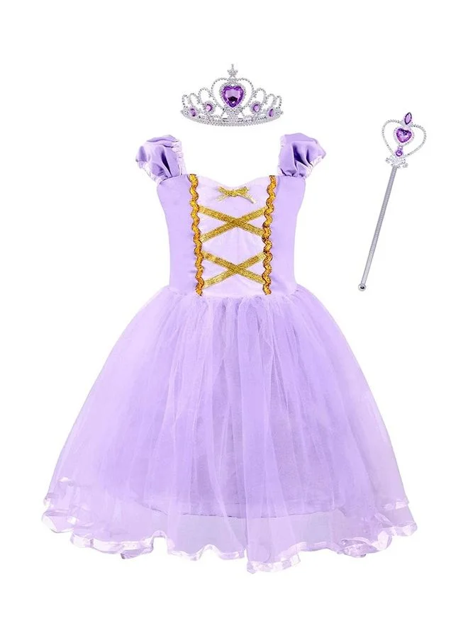 XiuWoo Princess Costume Dress with Jewellery Set (Premium Fabric, 90cm) oxy4u
