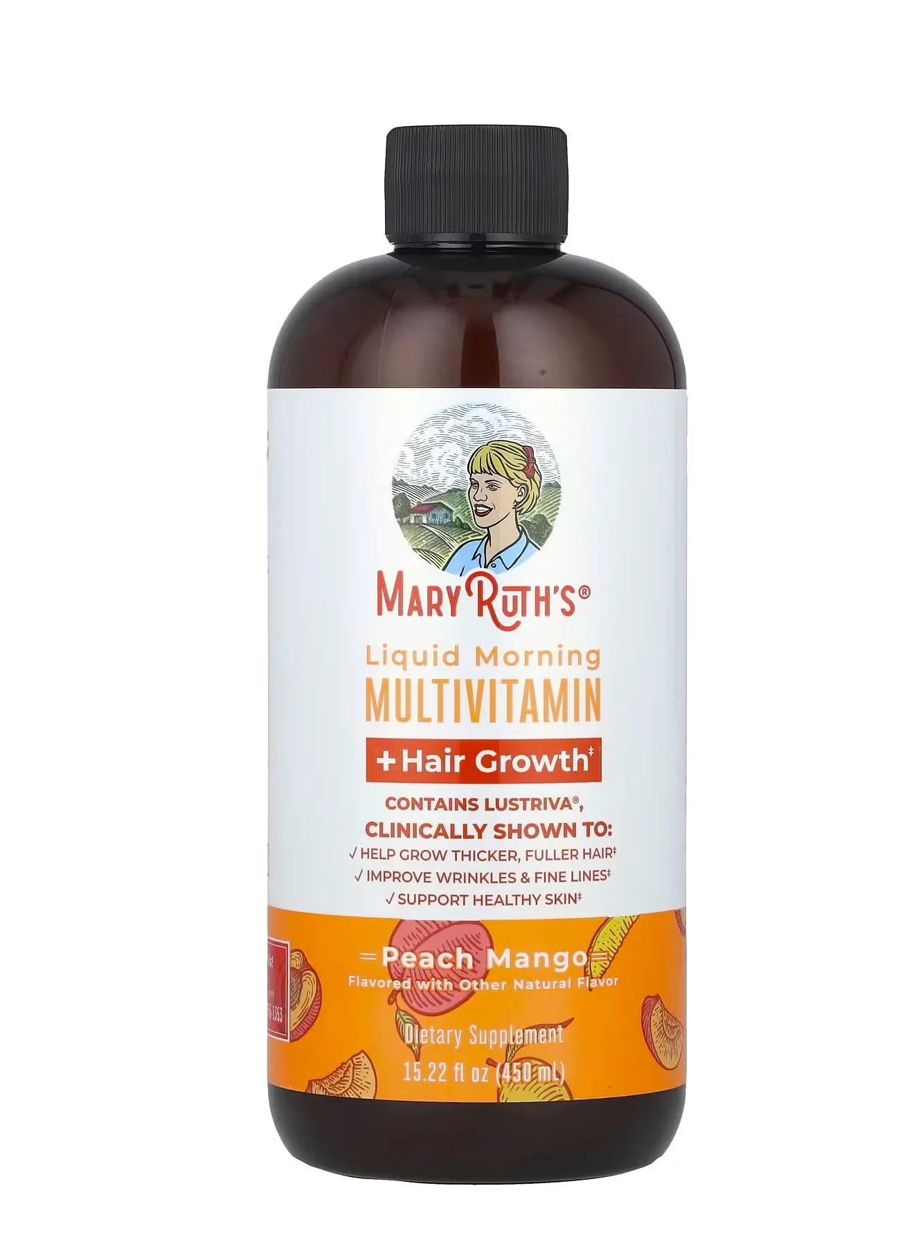 MaryRuth's Liquid Morning Multivitamin for Hair Health, Peach Mango Flavor (450 mL) uas5j