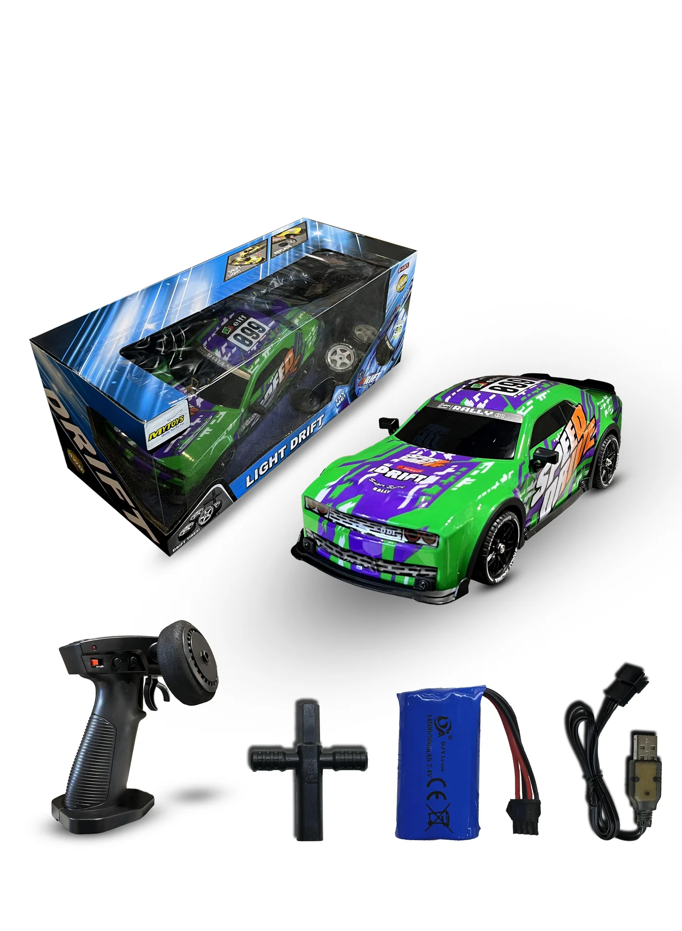 Remote Control Drift Car 4WD High Speed Racing Truck (1/16 Scale, 2.4GHz) h6jpn