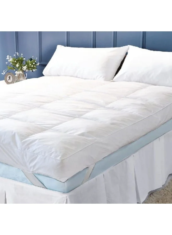DANUBE HOME Poly Fill Mattress Topper Premium Breathable Cotton Cover (King Size 200 x 200 cm) ch6ew