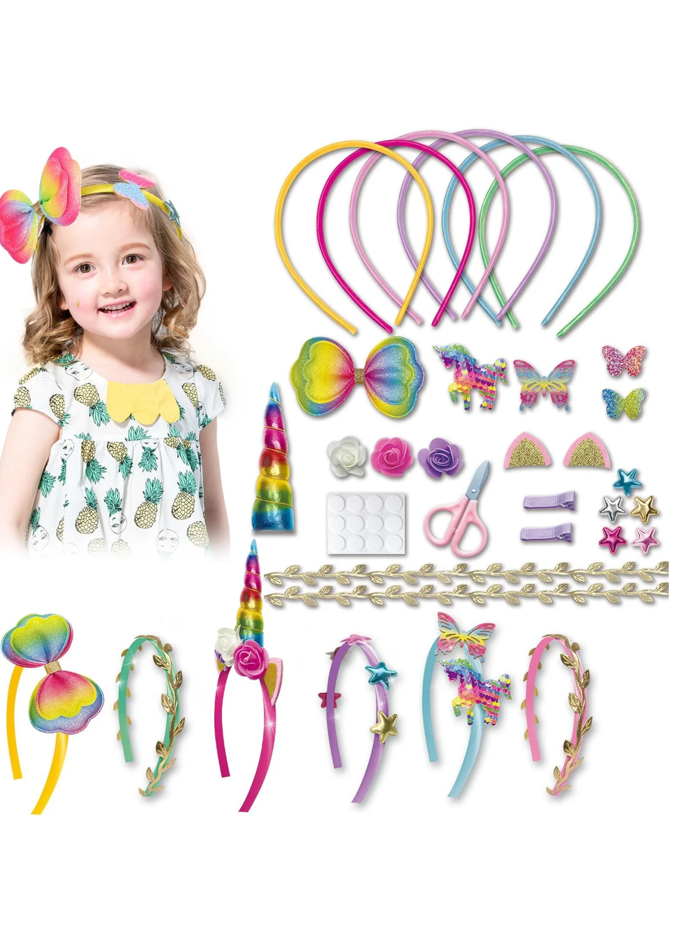 Mordely DIY Hair Accessories Craft Kit for Girls Creative Jewelry Making Set (Kids, 1 Set) y5fho