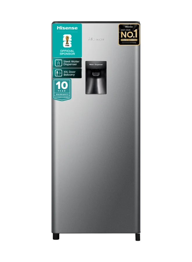 Hisense Single Door Compact Refrigerator with Water Dispenser (Silver, 177L Net Capacity) 4s29i