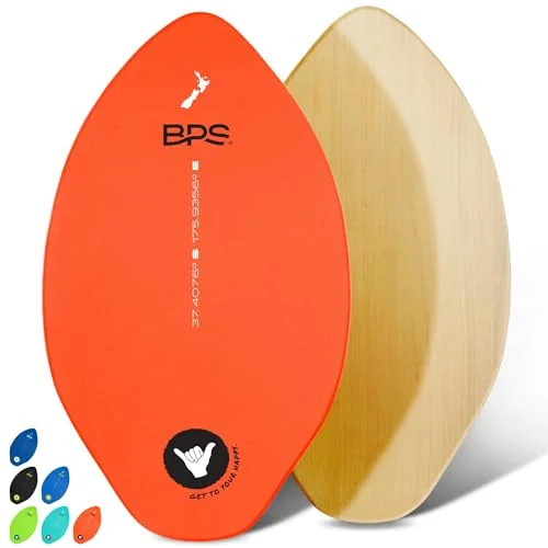 BPS Shaka Skimboard 30 Inch Epoxy Coated Wood with EVA Traction Pads (Orange, 76 cm) e3tk5