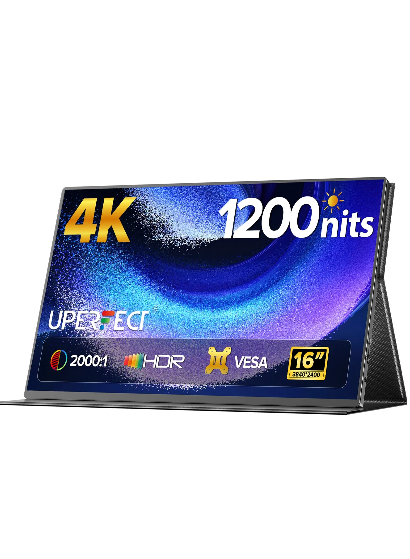 Portable Monitor 16 Inch 4K Ultra HD IPS Display USB-C and Mini HDMI Second Screen for Laptop and Gaming Console (16 Inch) logy7