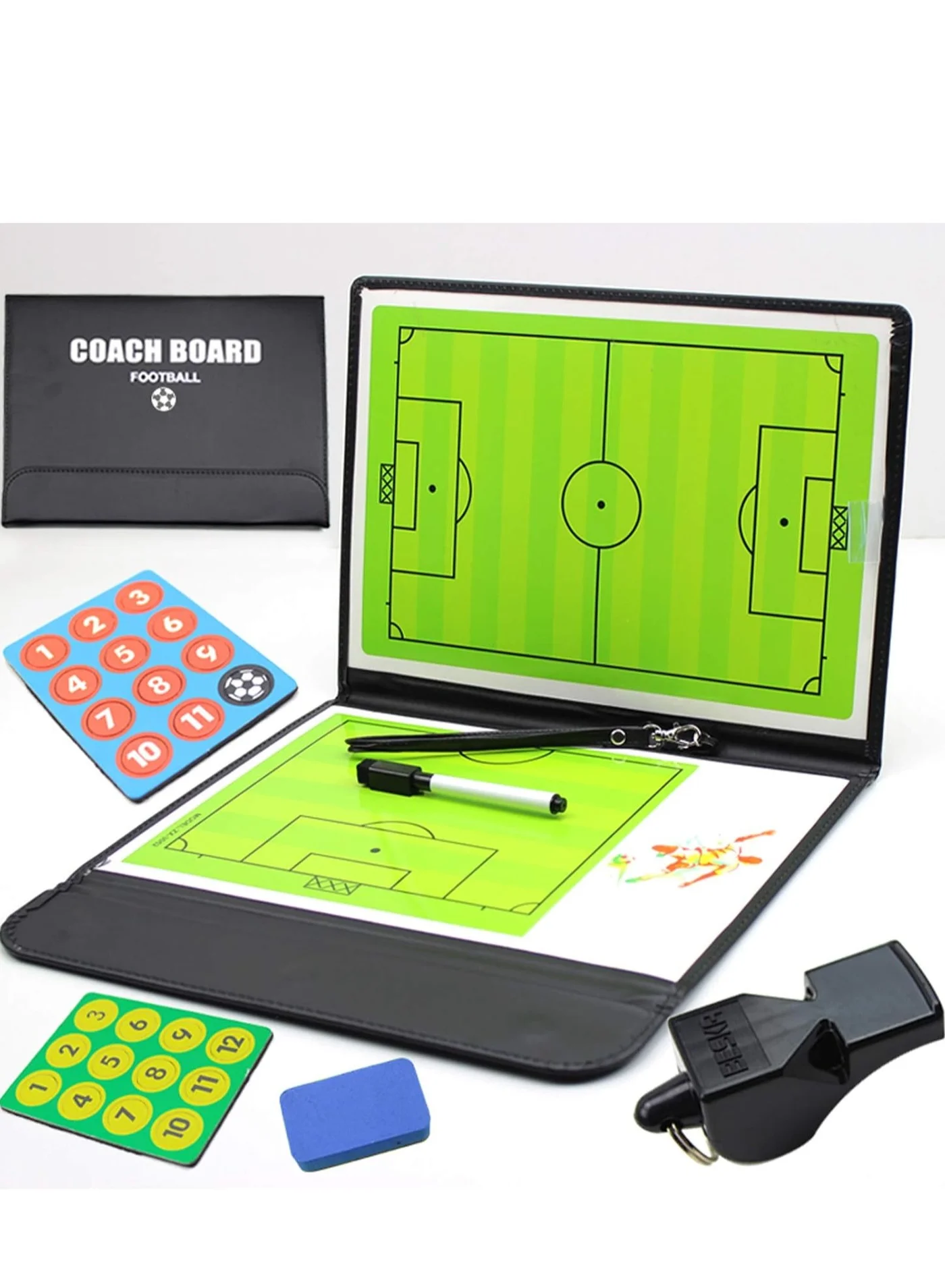 Spall Soccer Coaching Tactic Board Set Professional Strategy Folder for Coaches (Portable, 35 cm x 25 cm) 6fdqw