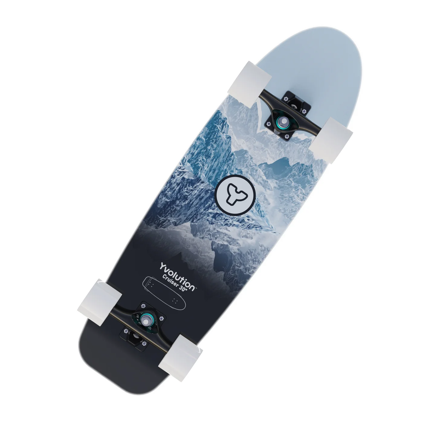 Premium Cruiser Skateboard 30-inch Maple Wood Deck with Dynamo Light-Up Wheels for Kids (Blue, 76 cm) 5st56