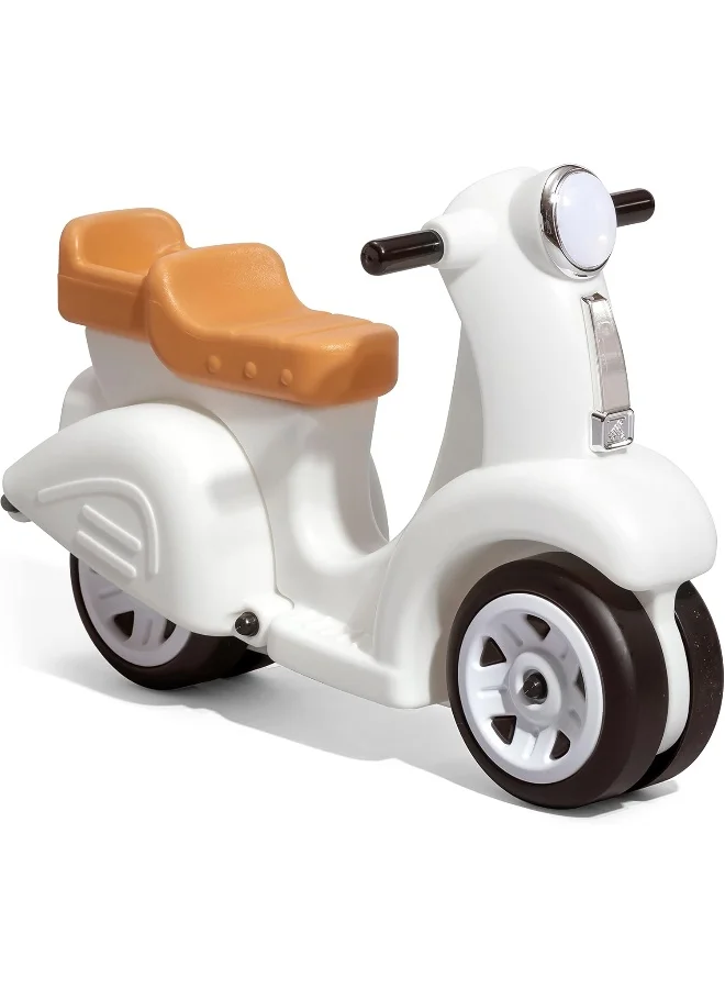 Premium Kids Ride-On Scooter with Rear Storage Slot (White, 18 Months and Above) 4mb2h