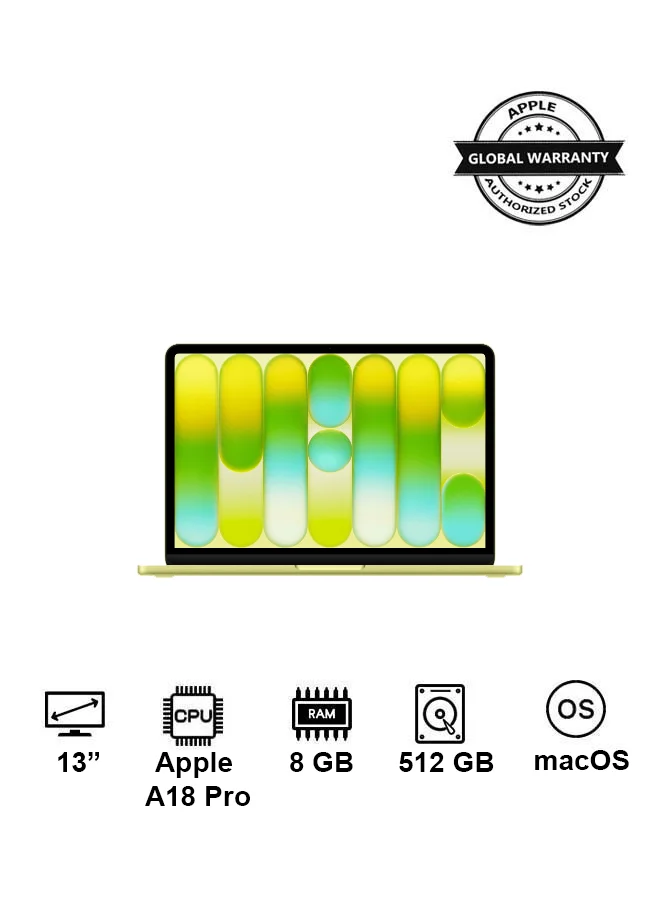 Premium Smart Neo Laptop 13-Inch Display 8GB RAM 512GB SSD High-Performance Professional Notebook (Citrus, 13-Inch) vns2b