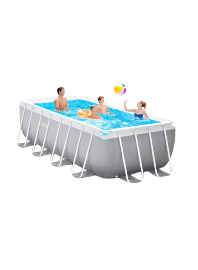 Premium Rectangular Above Ground Family Swimming Pool Set with Filter Pump Ladder and Cover (300x175x80cm) fcz4u
