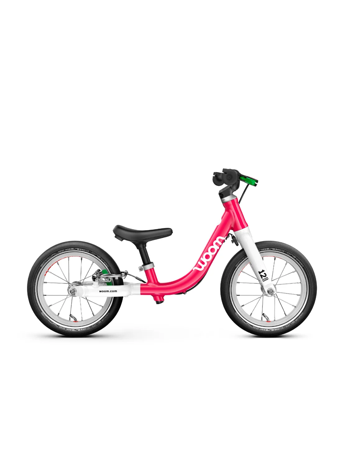 Premium Balance Bike for Toddlers Lightweight Aluminum Frame with 12-inch Wheels and Rear Hand Brake (Hot Pink) eheac