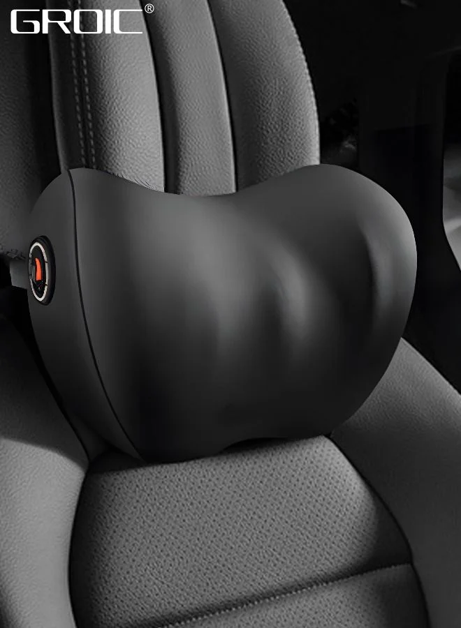 GROIC Car Headrest Pillow Ergonomic Memory Foam Neck Support Cushion for Travel and Office (Grey, 25 cm x 20 cm) t2vd2