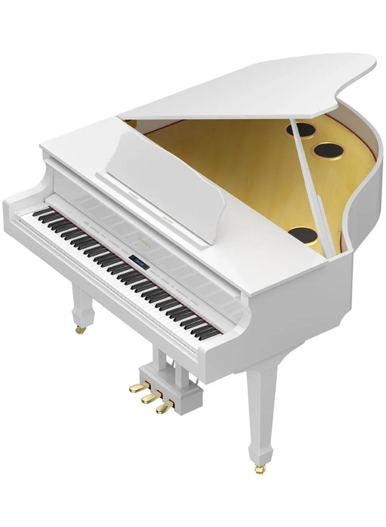 Premium Digital Piano Keyboard Full-Size Weighted Action Instrument for Beginners (Polished White, 1 Unit) wmfju
