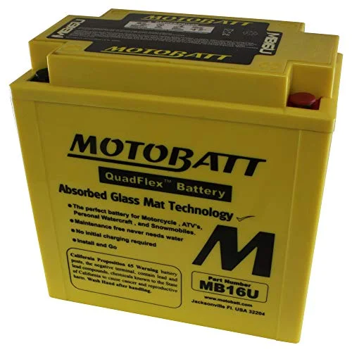 MotoBatt MB16U QuadFlex AGM Battery (12V, 20Ah, 240CCA) Premium Maintenance-Free Power Source w4ixq