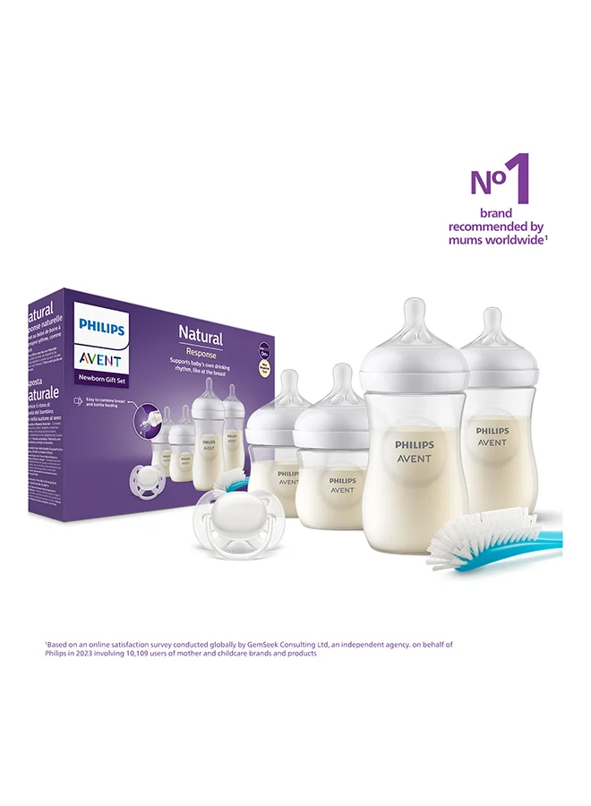 Premium Newborn Feeding Gift Set with Natural Response Nipples (4-Piece Set, 2x260mL and 2x125mL) 0k0l5