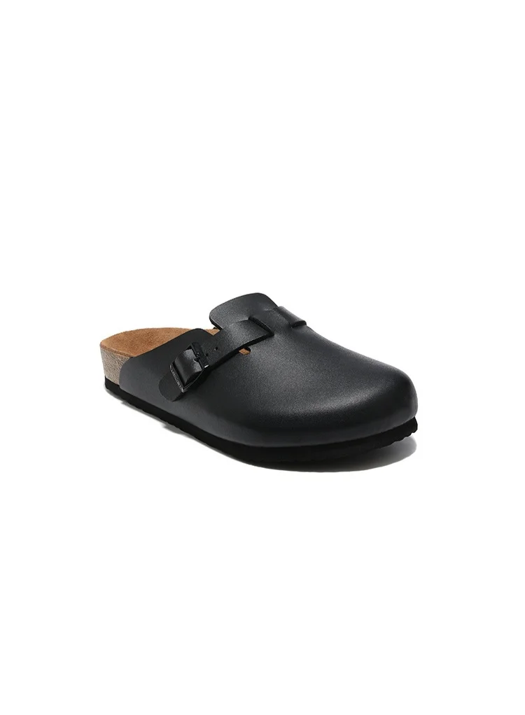 Premium Oiled Leather Clogs Unisex Slip-On Footwear (Brown, EU 40) 24nl7