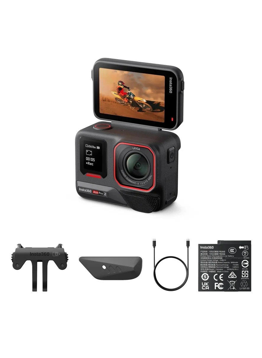 Premium 8K Action Camera with AI-Powered Stabilization and Waterproof Rugged Design (Black) 2s9zw