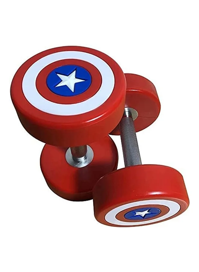 Sparnod Fitness Round Rubber Coated Dumbbells with Metal Handle (7.5kg) xnmln
