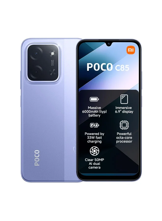 Smart Dual SIM Smartphone 8GB RAM 256GB Storage 4G LTE High-Performance Mobile Device (Purple, 6.9 inch) xh5r4