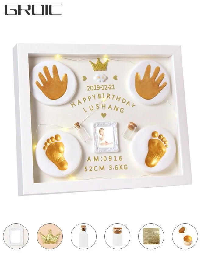 GROIC Baby Handprint and Footprint Keepsake Kit Premium Clay DIY Souvenir Ornament for Newborns (Unisex, 150g) yofme