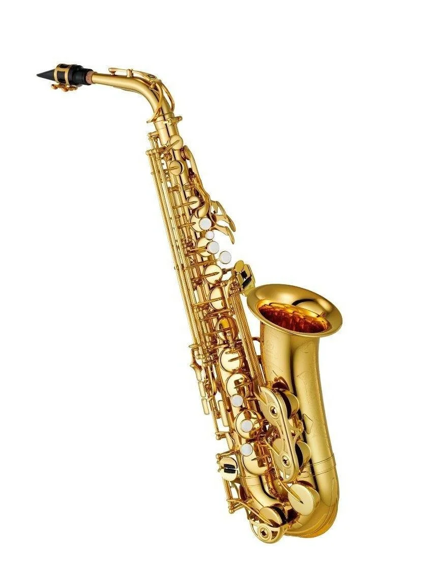 Professional Alto Saxophone Brass Musical Instrument with Gold Lacquer Finish (Standard Size) tythl